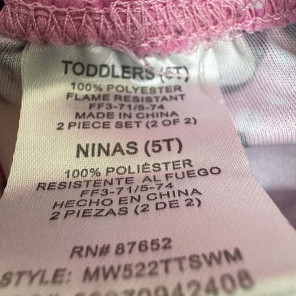 NWOT Disney 5T Girls Pink Minnie Mouse Kids Pajama Bottoms Shorts - Picture 4 of 4